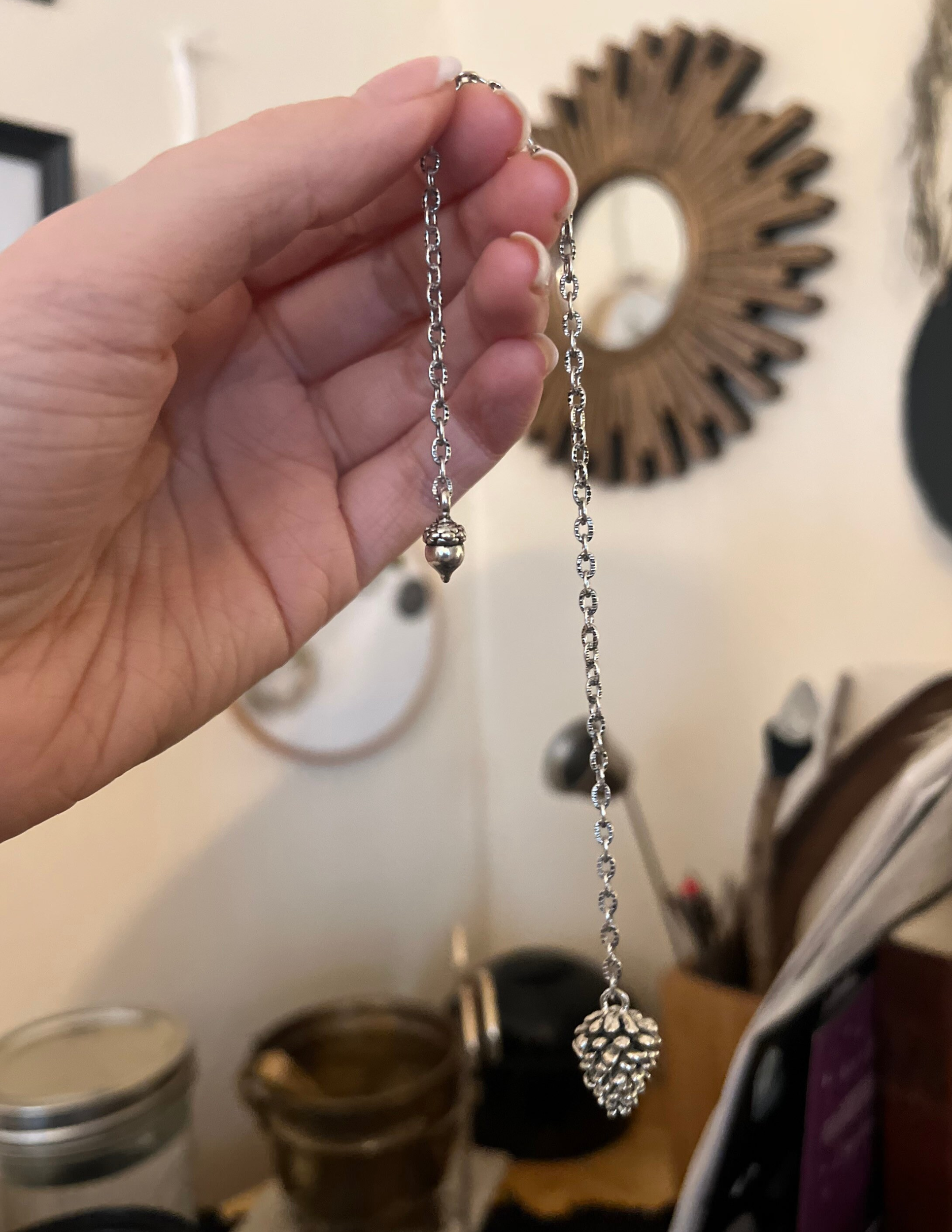Silver Pinecone Pendulum - Image 3