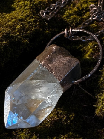 Copper Clear Quartz Necklace