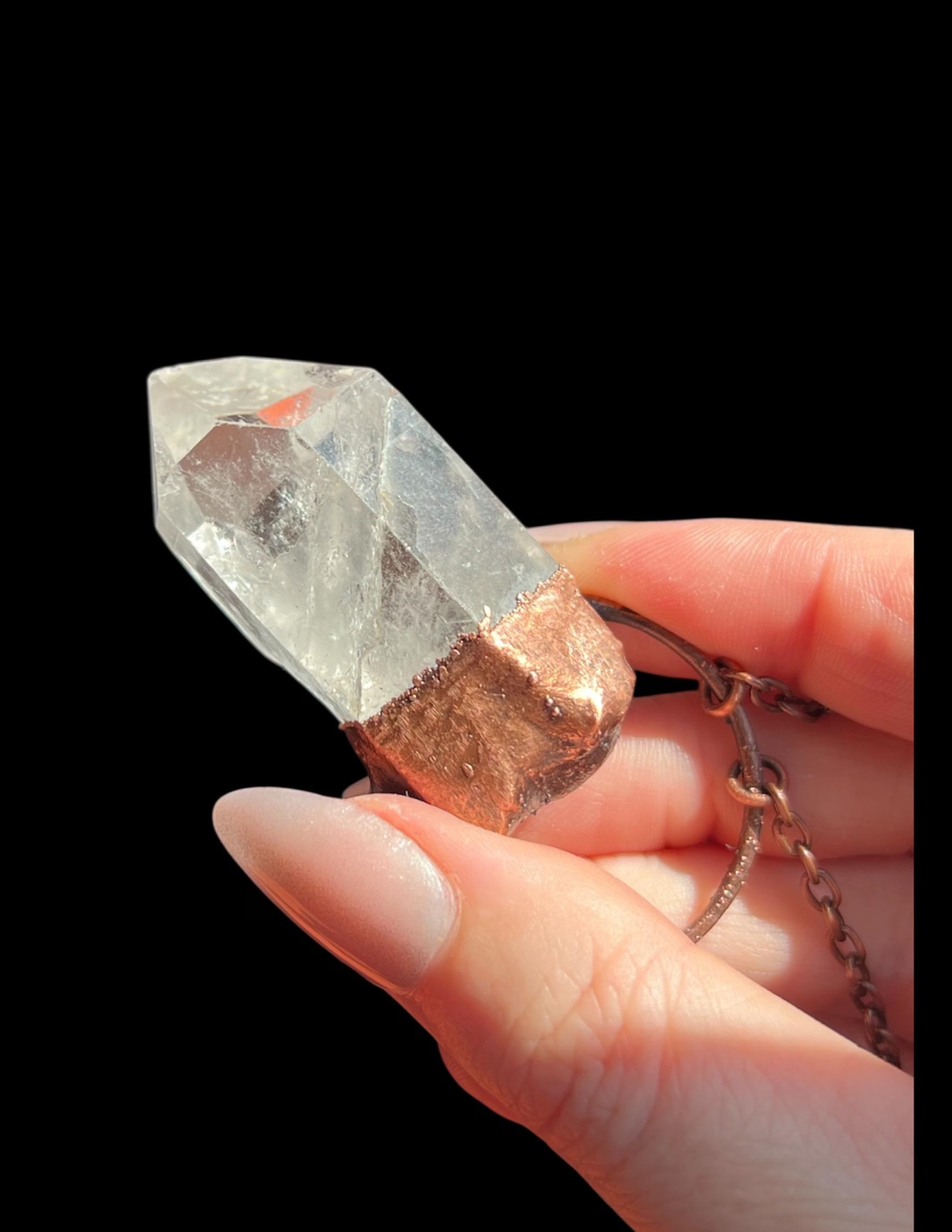 Copper Clear Quartz Necklace - Image 4