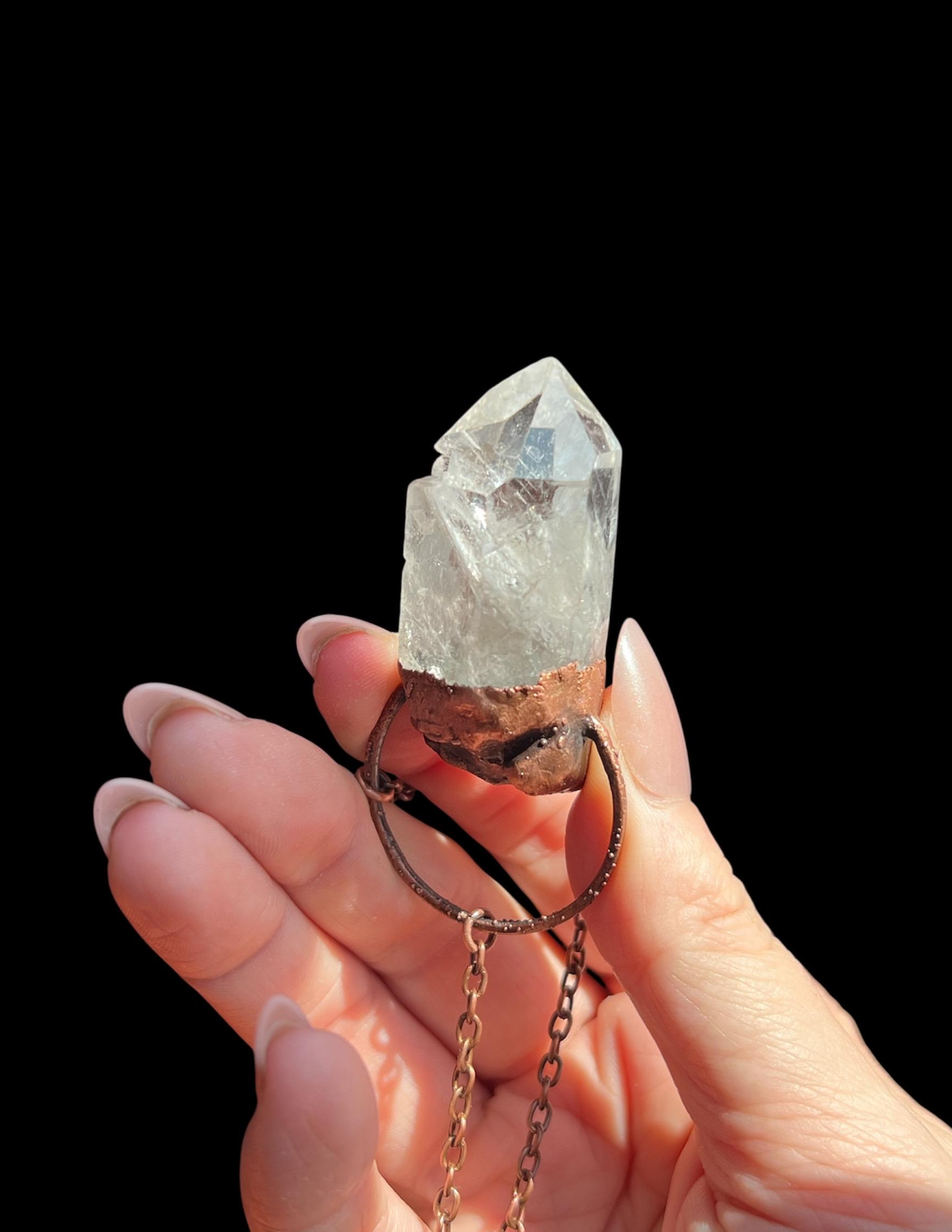 Copper Clear Quartz Necklace - Image 3