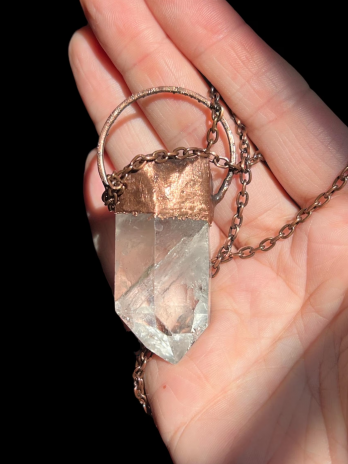 Copper Clear Quartz Necklace