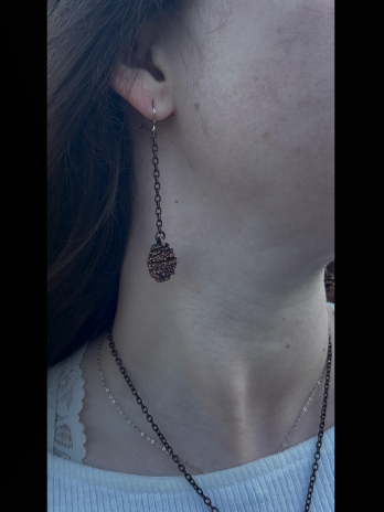 Copper Pinecone Earrings