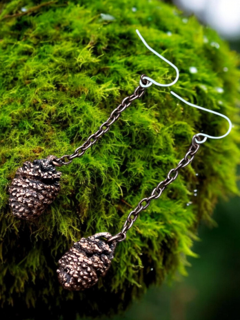 Copper Pinecone Earrings
